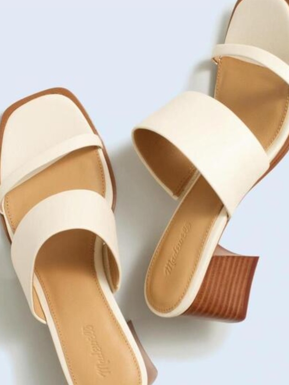 Madewell Ivory Double-Band Block Heel Mules